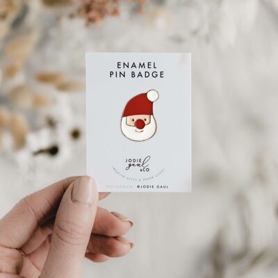 Christmas Santa Enamel Pin Badge