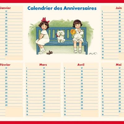 Chalkboard - Bench birthdays calendar