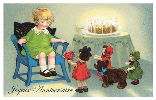 Carte postale gâteau d'anniversaire