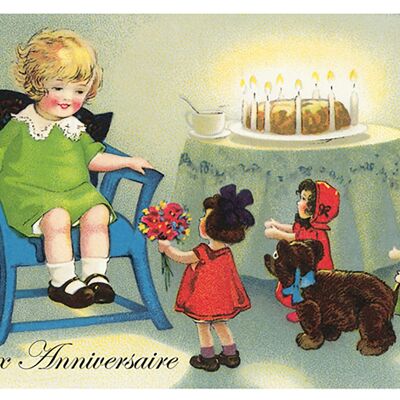 Cartolina della torta di compleanno