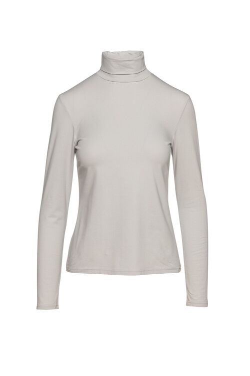 Grey Long Sleeve Polo Neck Jumper