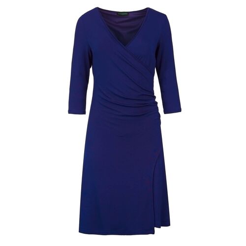 Electric Blue Faux Wrap Dress in Sustainable Fabric
