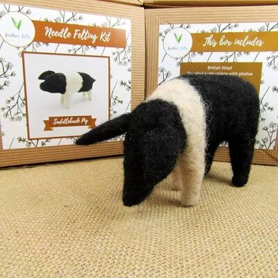 Saddleback Pig - Needle Felting Kit (With Foam)