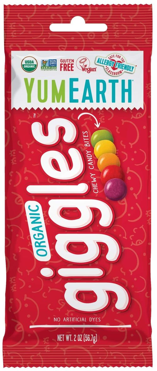 GIGGLES, Organic chewy candy bites 14 g snack pack - Original fruit flavoured