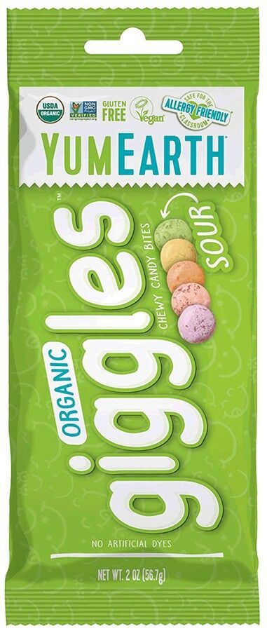 GIGGLES, Organic chewy candy bites 14 g snack pack - SOUR chewy candy