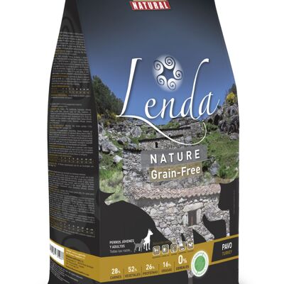 Cibo secco per cani senza cereali Lenda Nature Tacchino 12 kg