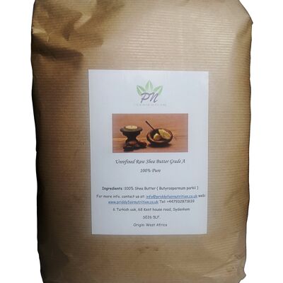 Manteca de karité - Orgánica sin refinar 100% pura natural cruda (Butyrospermum Parkii) - 1 kg