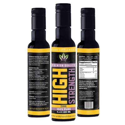 Huile de nigelle Nigella Sativa pressée à froid HAUTE RÉSISTANCE 100% pure Livré avec un sachet gratuit Miel de forêt sauvage brut Pure Livraison gratuite - 250 ml