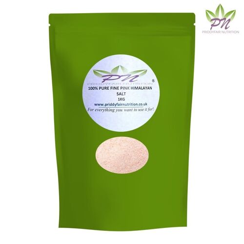 FINE GRADE 100 % PURE PINK HIMALAYAN SALT 1kg Naturally Organic ( Free UK Delivery)