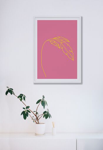 Impression Funk Néon Rose Plante - A3 (29,7 x 42 cm) - Impression uniquement 2