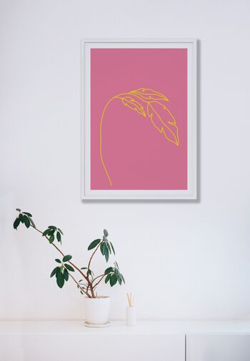 Plante Rose Néon Funk Print - 20x28inchesx50x70cm - Print Only 2