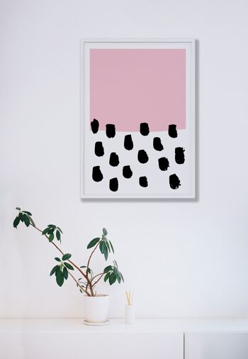 Pink Polka Neon Funk Print - A4 (21 x 29,7 cm) - Impression uniquement 2