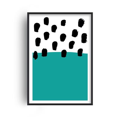 Teal Polka Neon Funk Print - A3 (29.7x42cm) - Print Only