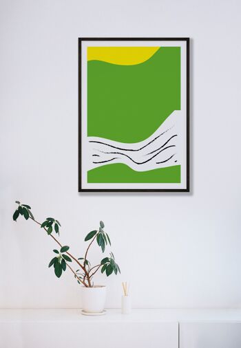 Green Lines Neon Funk Print - A5 (14,7 x 21 cm) - Impression uniquement 2