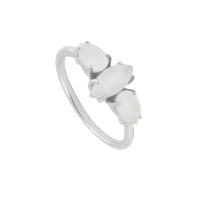 Weißer silberner Kasia Ring
