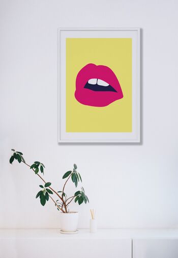 Rose lèvres jaune dos imprimé - A4 (21x29,7 cm) - impression uniquement 2