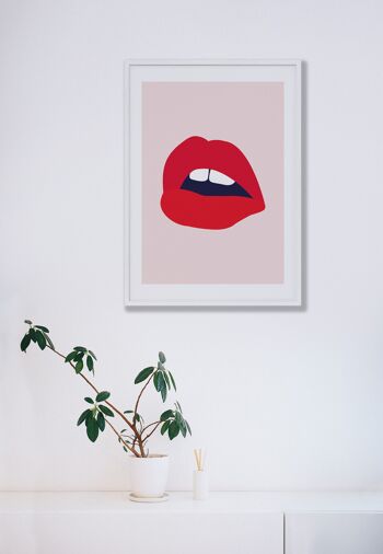 Red Lips Salmon Back Print - A4 (21 x 29,7 cm) - Impression uniquement 2