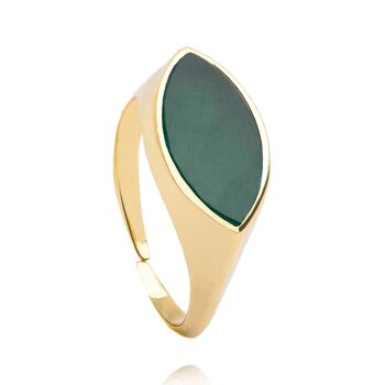 Bague timbre vert foncé 1