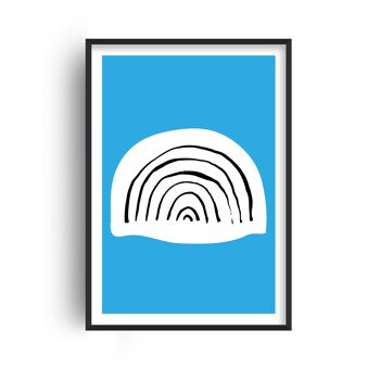 Blue Rainbow Neon Funk Print - A4 (21 x 29,7 cm) - Impression uniquement 1