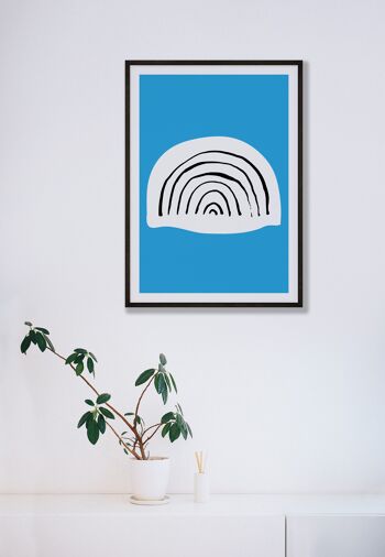 Blue Rainbow Neon Funk Print - A2 (42x59,4cm) - Cadre Noir 3