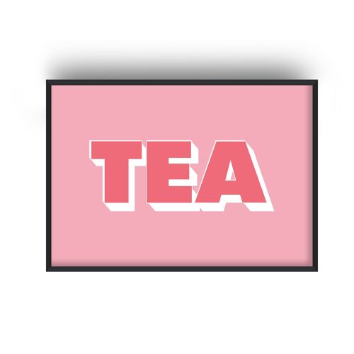Tea Pop Print - A4 (21x29.7cm) - White Frame