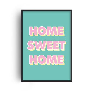 Home Sweet Home Pop Print - A2 (42x59.4cm) - White Frame