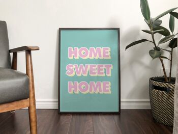 Home Sweet Home Pop Print - 30x40 pouces/75x100cm - Cadre Blanc 2