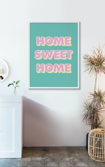 Home Sweet Home Pop Print - 30x40 pouces/75x100cm - Cadre Blanc 3