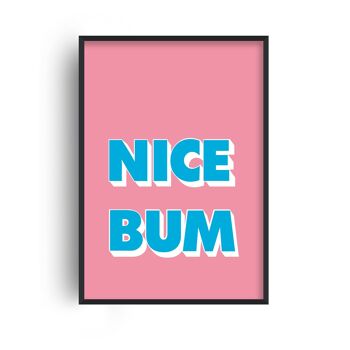 Nice Bum Pop Print - 30x40 pouces/75x100cm - Cadre Blanc 1
