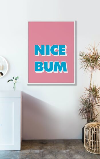 Nice Bum Pop Print - 30x40 pouces/75x100cm - Cadre Blanc 2