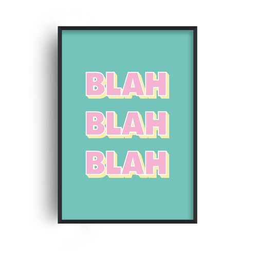 Blah Blah Print - 20x28inchesx50x70cm - Black Frame