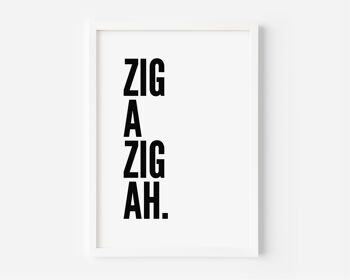 Zig a Zig Ah White Print - A5 (14,7 x 21 cm) - Impression uniquement 3