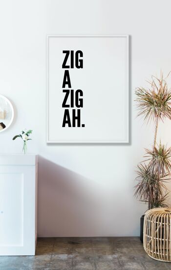 Zig a Zig Ah White Print - A4 (21 x 29,7 cm) - Impression uniquement 2