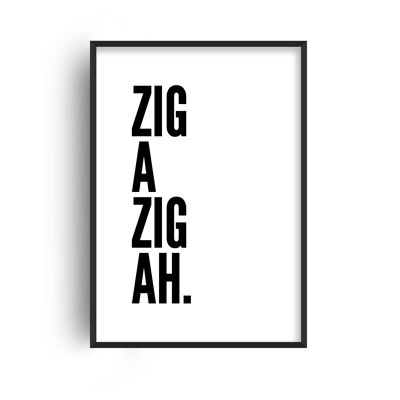 Zig a Zig Ah White Print - A4 (21x29.7cm) - Black Frame