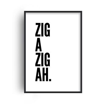Impression Zig a Zig Ah Blanc - A3 (29,7x42cm) - Cadre Blanc 1