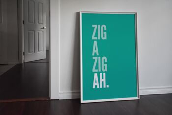 Zig a Zig Ah Teal Print - A2 (42 x 59,4 cm) - Impression uniquement 2