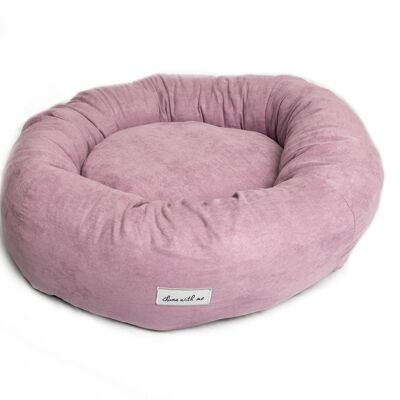 Cama para perros redonda Donut de lujo - Malva