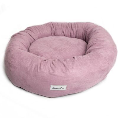 Luxury Donut Round Dog Bed - Mauve