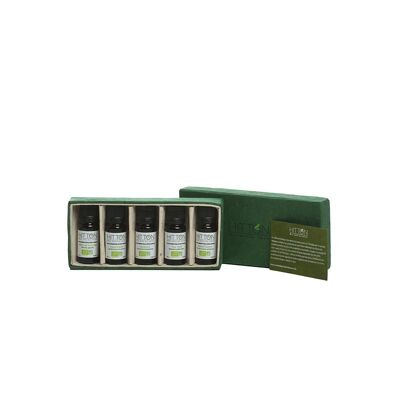 Box of 5 relaxing organic essential oils