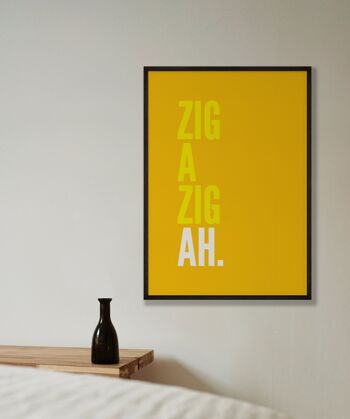 Zig a Zig Ah Impression jaune - 20x28 poucesx50x70cm - Impression uniquement 2