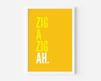 Zig a Zig Ah Impression jaune - 20x28 poucesx50x70cm - Impression uniquement 3