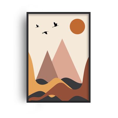 Autumn Mountains Print - A2 (42x59.4cm) - White Frame
