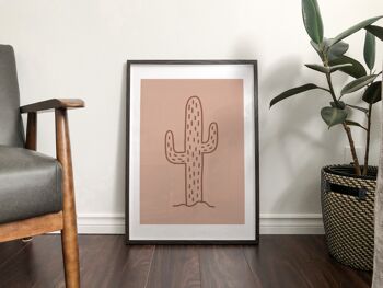 Impression d'automne 'Warm Cactus' - A2 (42x59,4cm) - Cadre noir 2