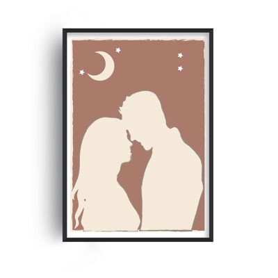 Autumn 'Lovers' Print - 20x28inchesx50x70cm - White Frame