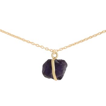 Pendentif en pierre brute violette 1