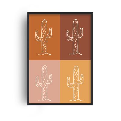 Autumn Cactus Mix Print - A2 (42x59.4cm) - Black Frame