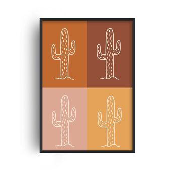 Impression de mélange de cactus d'automne - A2 (42x59,4 cm) - Cadre blanc 1