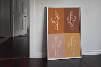 Impression de mélange de cactus d'automne - A2 (42x59,4 cm) - Cadre blanc 2