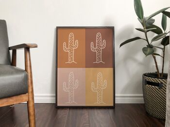 Impression de mélange de cactus d'automne - A2 (42x59,4 cm) - Cadre blanc 3