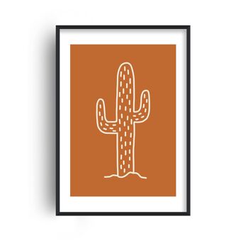 Impression d'automne 'Cactus brûlé' - A4 (21x29,7 cm) - Cadre noir 1